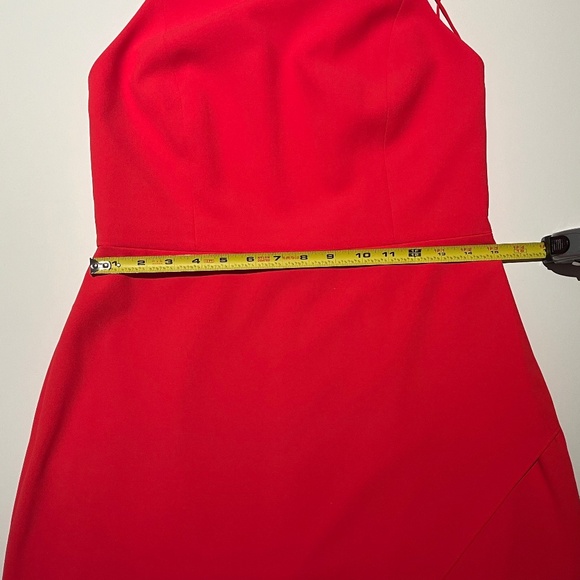 Alice + Olivia Kristy High Low Halter Dress Bright Poppy Red Size 8 - Picture 11 of 11